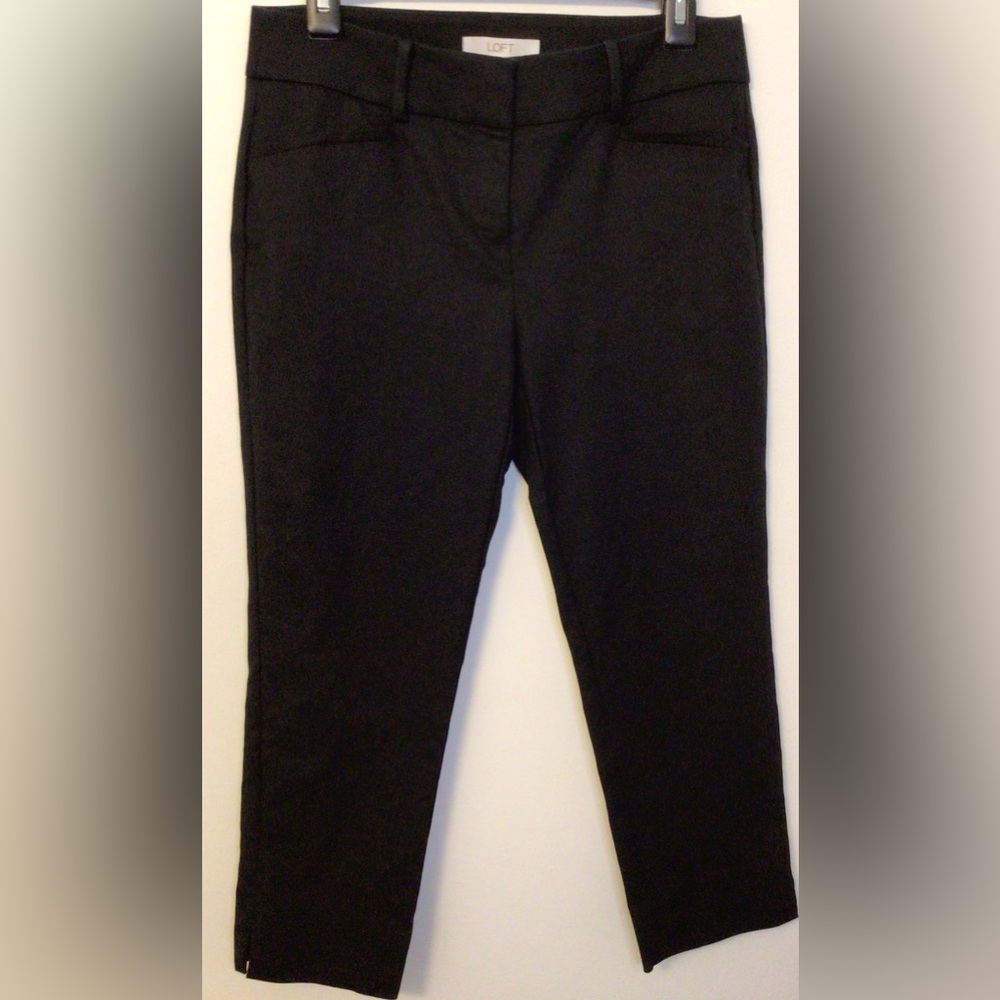 LOFT Marisa Black Cropped Pants size 4 petite